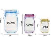 Kit 10 Saco Zip Lock Reutilizável Desenho Pote Hermético