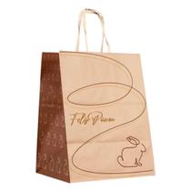 Kit 10 Sacola De Papel Kraft Coelho Dourado P 13,5x8x19cm Kit 10 Sacola De Papel Kraft Coelho Dourado P 13,5x8x19cm