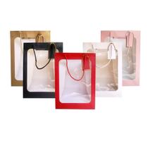 Kit 10 Sacola de Presente Com Visor Grande Namorado Mãe 35cm