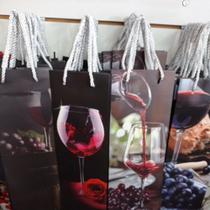Kit 10 sacola de presente para garrafas e vino
