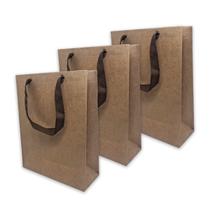 Kit 10 Sacolas De Papel Kraft P Com Alça Prática 20 cm