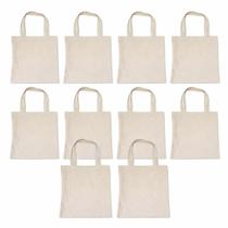 Kit 10 Sacolas Ecobag Supermecado Feira Livre Algodão Cru Artesanato 37x37cm Reutilizável Sustentável