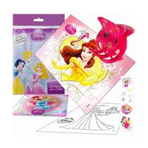 Kit 10 Sacolinhas com Quebra Cabeça Bela + Adesivos + Acessório Princesa Disney - Cim Toys