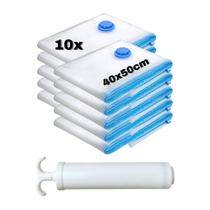 Kit 10 Sacos À Vácuo Organizador De Roupas 40x50cm + Bomba