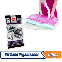 kit 10 Sacos À Vácuo Organizador Edredom Roupas 70x110cm