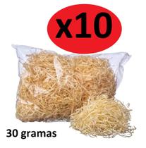 Kit 10 sacos de 30gr Palha seca Fina Natural Decoração Festa