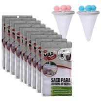 Kit 10 Sacos De Lavar Roupas 50x60 + 2 Coletores De Pelos