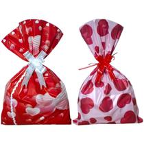 Kit 10 Sacos de Presente Grande 45x59cm com 10 Laços para Embalar Fácil