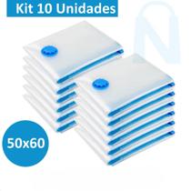 Kit 10 Sacos de roupa a Vácuo Hermético 50x60cm Edredom Toalhas Roupas