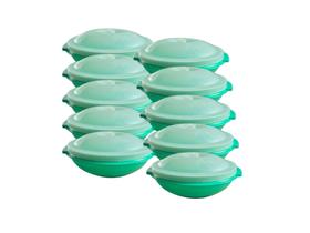 Kit 10 saladeira pote plástico com tampa marmitex