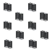 Kit 10 Saleiros e Paliteiros Em Plástico Preto 1407-JAGUAR