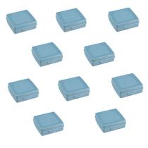 Kit 10 Sanduicheiras C/Trava 12x4Cm Plástico Azul-SANREMO