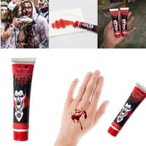 Kit 10 Sangue Artificial Vampiro P/ Maquiagem Fantasia Halloween