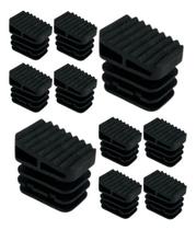Kit 10 Sapata Pé Ponteira Para Escada 30x23mm Interna Preto Kit 10 Sapata Pé Ponteira Para Escada 30x23mm Interna Preto