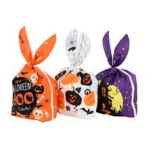 Kit 10 Saquinhos Plástico Para Doces Halloween 14x22cm