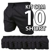 Kit 10 Short Preto de Elastano Dry fit Bermuda de Praia Piscina e Academia Kit 10 Short Preto de Elastano Dry fit Bermuda de Praia Piscina e Academia