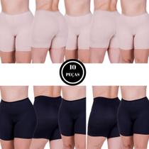 Kit 10 Short Segunda Pele Modelador Microfibra - c1 KIT 10 ANÁGUA PRETO E BEGE Kit 10 Short Segunda Pele Modelador Microfibra - c1 KIT 10 ANÁGUA PRETO E BEGE