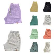 Kit 10 Shorts Mauricinho Fio Tinto Linho 3 Bolsos