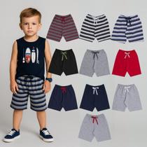 Kit 10 Shorts Sortidos Bermuda Infantil Juvenil Moletinho Menino Tamanho 4 ao 14