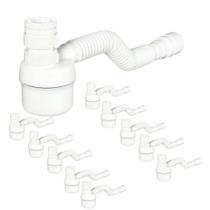 Kit 10 Sifão C/copo Universal Ajustável Flexível Branc Tigre