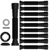 Kit 10 Sifão Flexível Blukit Tubo Extensivo 70cm Universal Preto
