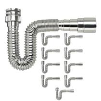 Kit 10 Sifão Flexível Multiuso Pvc Tigre Universal Cromado