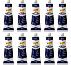 Kit 10 Silicone Acético 50g MP Incolor Mundial Prime Vedação Multiuso Transparente Kit 10 Silicone Acético 50g MP Incolor Mundial Prime Vedação Multiuso Transparente