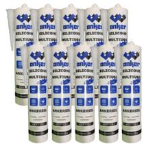 Kit 10 Silicone Acético Branco Anker Do Brasil