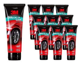 Kit 10 silicone gel 3m auto brilho para plásticos borrachas