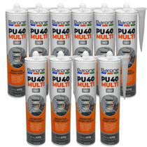 Kit 10 Silicone PU40 Cinza Adesivo Cola Vedação Barone 400g Multiuso