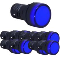 Kit 10 sinaleiro led 22mm 12v azul stark