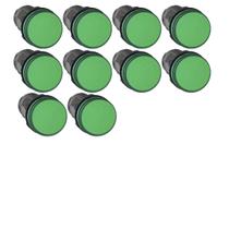 Kit 10 sinaleiro led 22mm 24v verde stark