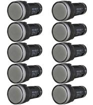 Kit 10 sinaleiro led ad22-22mm 220v branco stark Kit 10 sinaleiro led ad22-22mm 220v branco stark