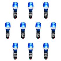 Kit 10 Sinaleiros Iluminado 9mm CCA-220B LED 127V / 220V Sibratec - Azul Kit 10 Sinaleiros Iluminado 9mm CCA-220B LED 127V / 220V Sibratec - Azul