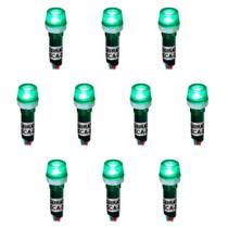 Kit 10 Sinaleiros Iluminado 9mm CCA-220G LED 127V / 220V Sibratec - Verde Kit 10 Sinaleiros Iluminado 9mm CCA-220G LED 127V / 220V Sibratec - Verde