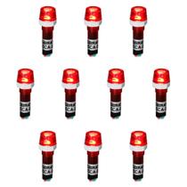 Kit 10 Sinaleiros Iluminado 9mm CCA-24R LED 24Vcc / Vca Sibratec - Vermelho Kit 10 Sinaleiros Iluminado 9mm CCA-24R LED 24Vcc / Vca Sibratec - Vermelho
