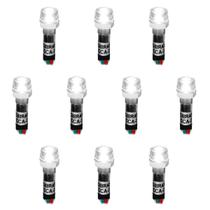 Kit 10 Sinaleiros Iluminado 9mm CCA-24W LED 24Vcc / Vca Sibratec - Branco Kit 10 Sinaleiros Iluminado 9mm CCA-24W LED 24Vcc / Vca Sibratec - Branco