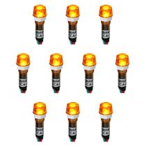 Kit 10 Sinaleiros Iluminado 9mm CCA-24Y LED 24Vcc / Vca Sibratec - Amarelo