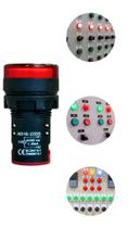 Kit 10 Sinaleiros Led Painel Luminoso 22mm Vermelho - 110V