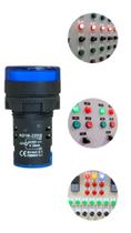Kit 10 Sinaleiros Led Painel Luminosos Embutir 22mm Azul - 220Volts