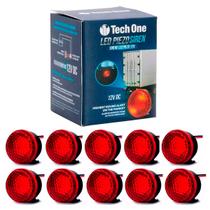 Kit 10 Sirene Piezo 6 Tons Com Led Vermelho 12v Marcha Ré Top Universal - Tech One Kit 10 Sirene Piezo 6 Tons Com Led Vermelho 12v Marcha Ré Top Universal - Tech One