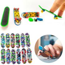 Kit 10 Skates Fingerboard Brinquedo Lixa Tech Mini De Dedo