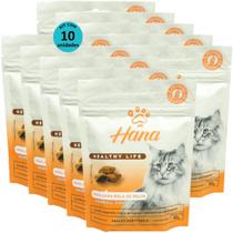 kit 10 Snacks Hana Healthy Life Hairball Control Para Gatos Adultos 60g kit 10 Snacks Hana Healthy Life Hairball Control Para Gatos Adultos 60g