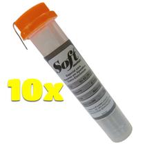 Kit 10 Solda Estanho 63x37 Fio Eletrônica Smd Pci 0,5mm Tubete Soft