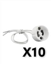 Kit 10 Soquete Com Rabicho Para Dicroica Base Gu10 Kit 10 Soquete Com Rabicho Para Dicroica Base Gu10