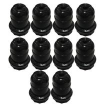 Kit 10 soquete e-27 abajur plastico preto
