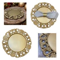 Kit 10 Sousplat Supla Buffet Borda Alto Relevo Arabesco Mesa