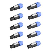 Kit 10 Speakon Linha 4p Conectores Pa Amplificador Mesa