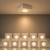 Kit 10 Spot Beiral Led Incluso de teto 3000 Branco Quente Bivolt Quadrado Branco ALUT000672-10 Alut Kit 10 Spot Beiral Led Incluso de teto 3000 Branco Quente Bivolt Quadrado Branco ALUT000672-10 Alut