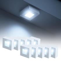 Kit 10 Spot Beiral Led Incluso de teto 6500k Branco Frio Bivolt Quadrado Branco ALUT000673-10 Alut